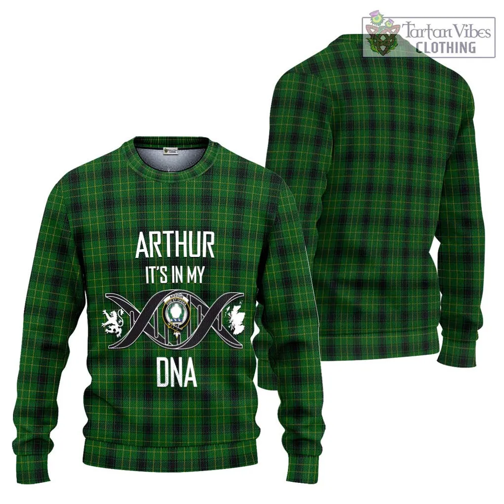 Arthur Highland Tartan Ugly Sweater with Family Crest DNA In Me Style