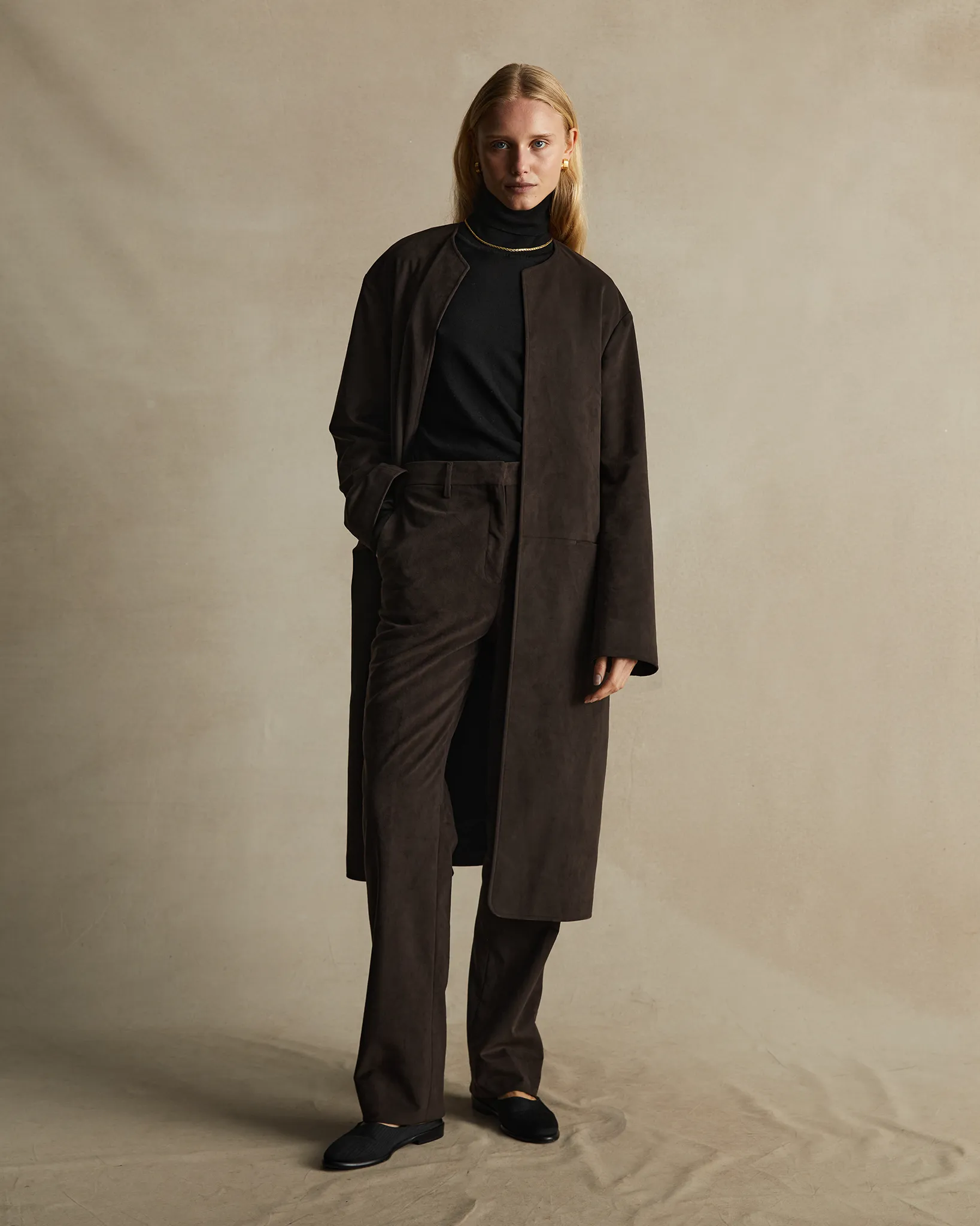 Coffee Suede Kristina Coat