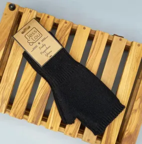 Cosy Plain Fingerless Gloves Black