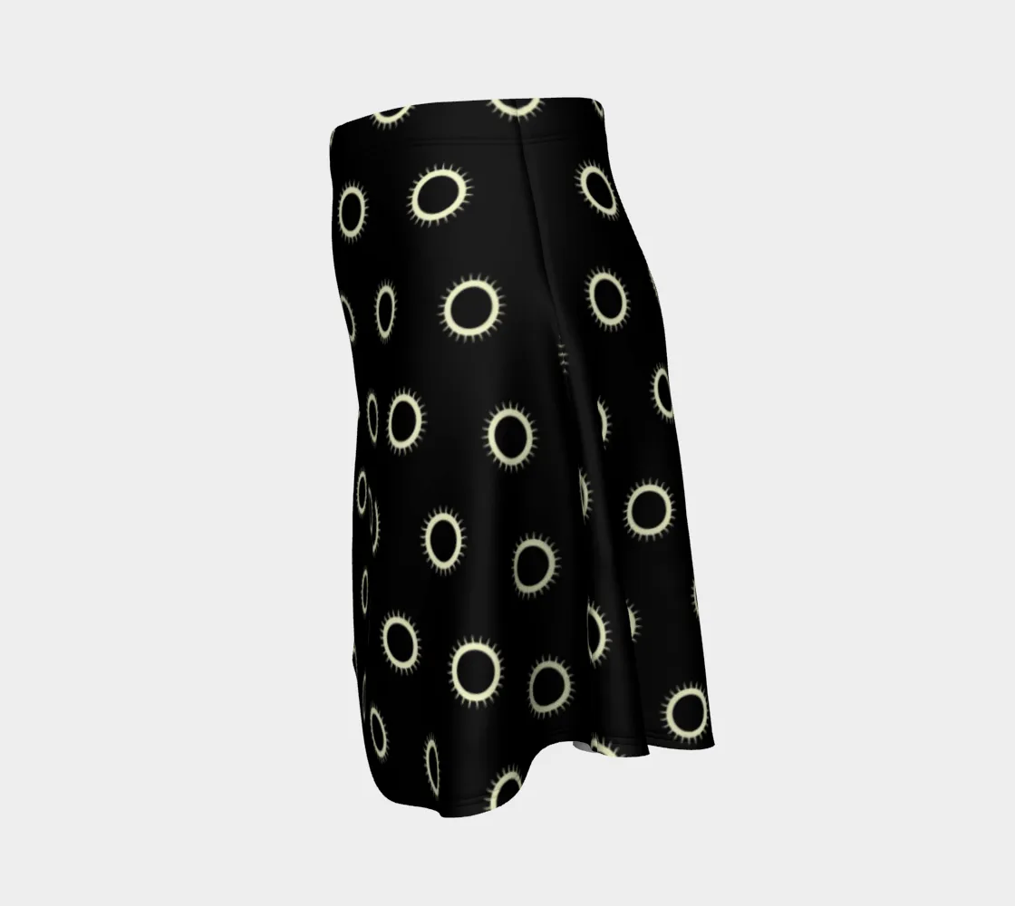 Disc Pattern Flare Skirt