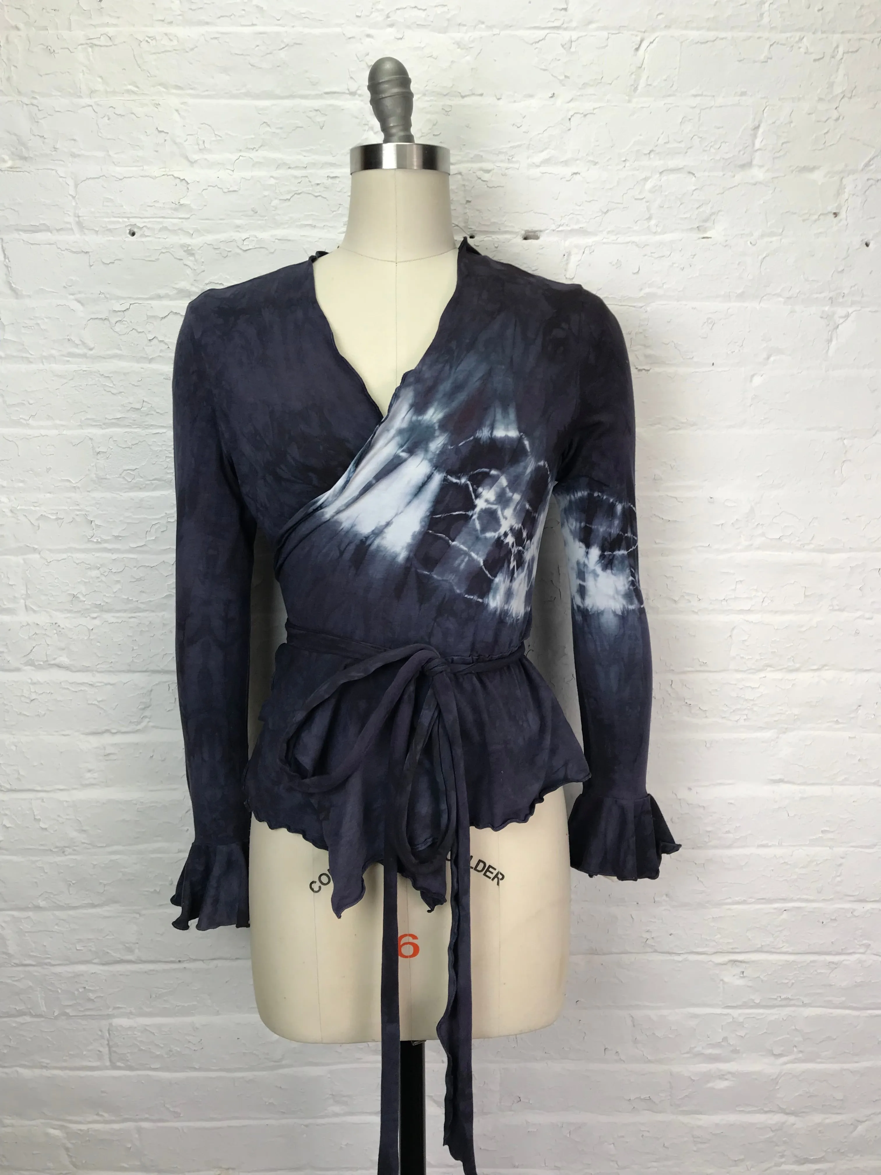 Flamenco Wrap Tuxedo Jacket in Ink Medallion