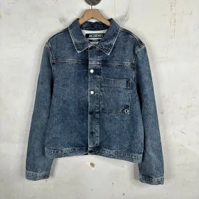 Jacquemus Le Raphia Cropped Denim Jacket