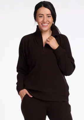 Quinn Ribbed 1/4 Zip • Final Sale Deals! - French Roast