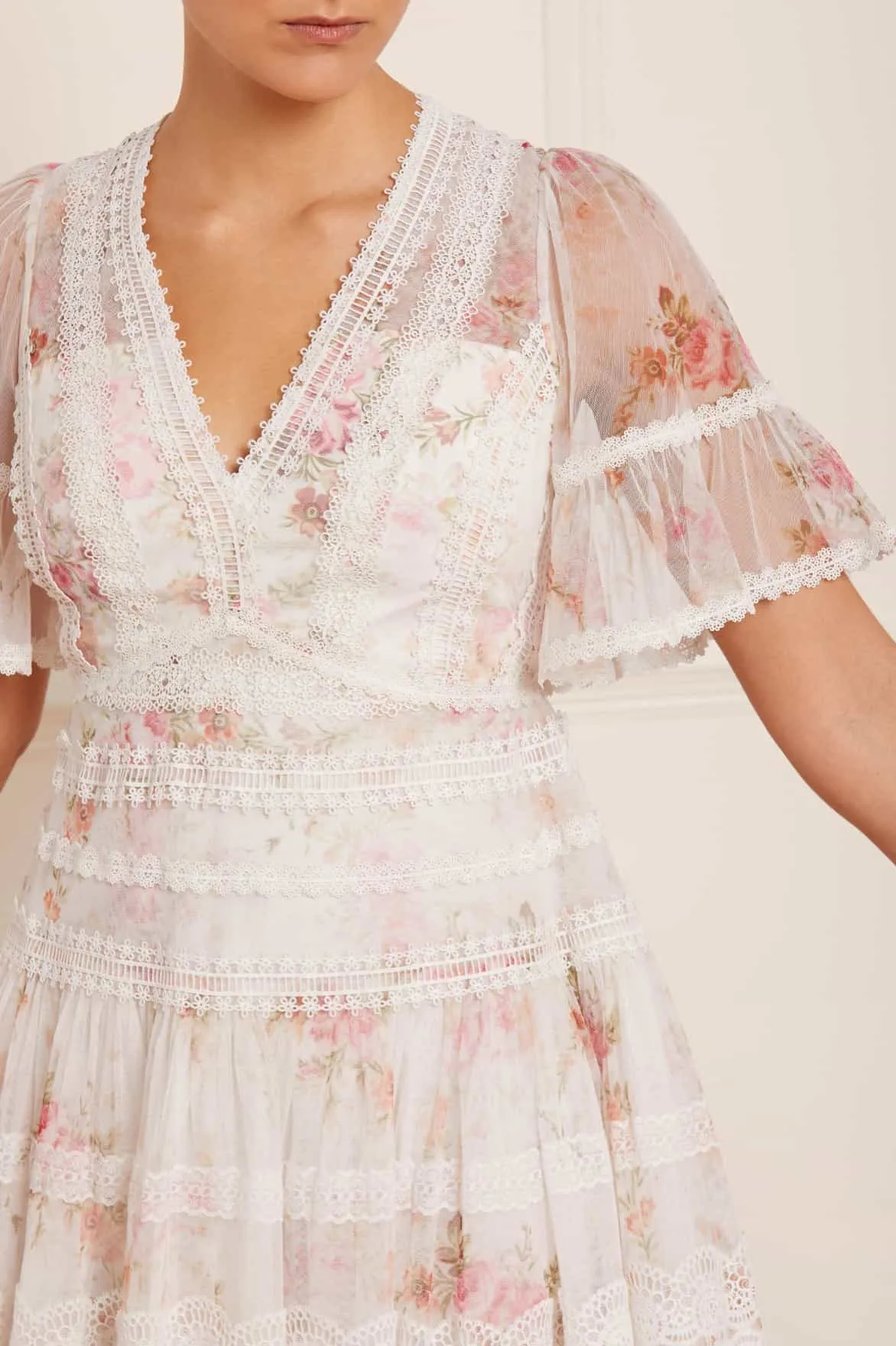Trailing Blooms Lace Micro Mini Dress